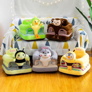 HEVOY Baby Seat for 3-24 Month, Infant Back Support Floor Chair, Plush Cartoon Animals Baby Sofa, Toddler Floor Seater for Sitting Up, Portable Activity Seat for Babies (Bee)