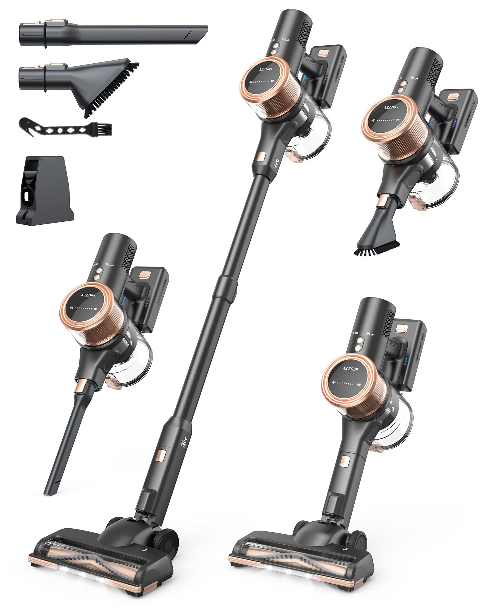 Cordless Vacuum Cleaner, 190AW Powerful Suction, Max 60min Runtime