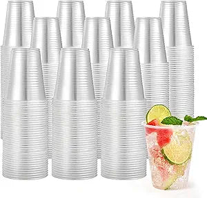1000 Pack 12oz Plastic Cups,Disposable Clear Drinking Cups