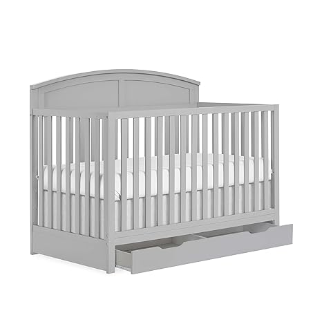 Storybrooke 5 in 1 Convertible Crib with Storage Drawer in White