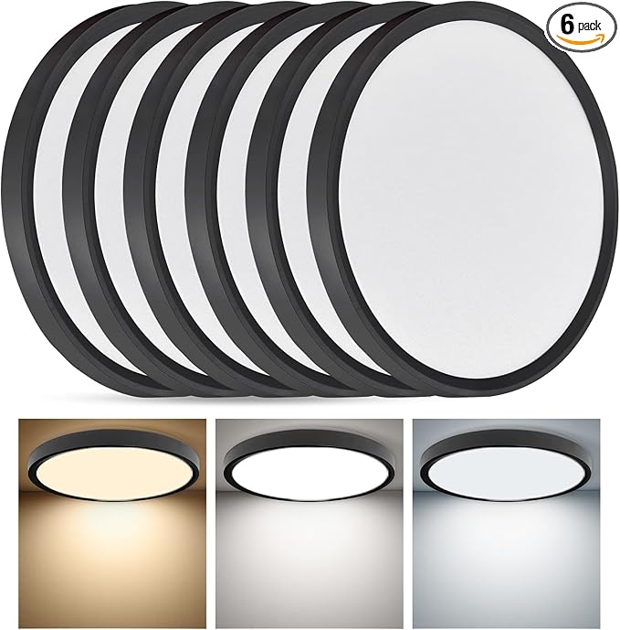 Slim LED Flush Mount Ceiling Light, 24W, 2520LM, Selectable 3000K/4000K/6000K