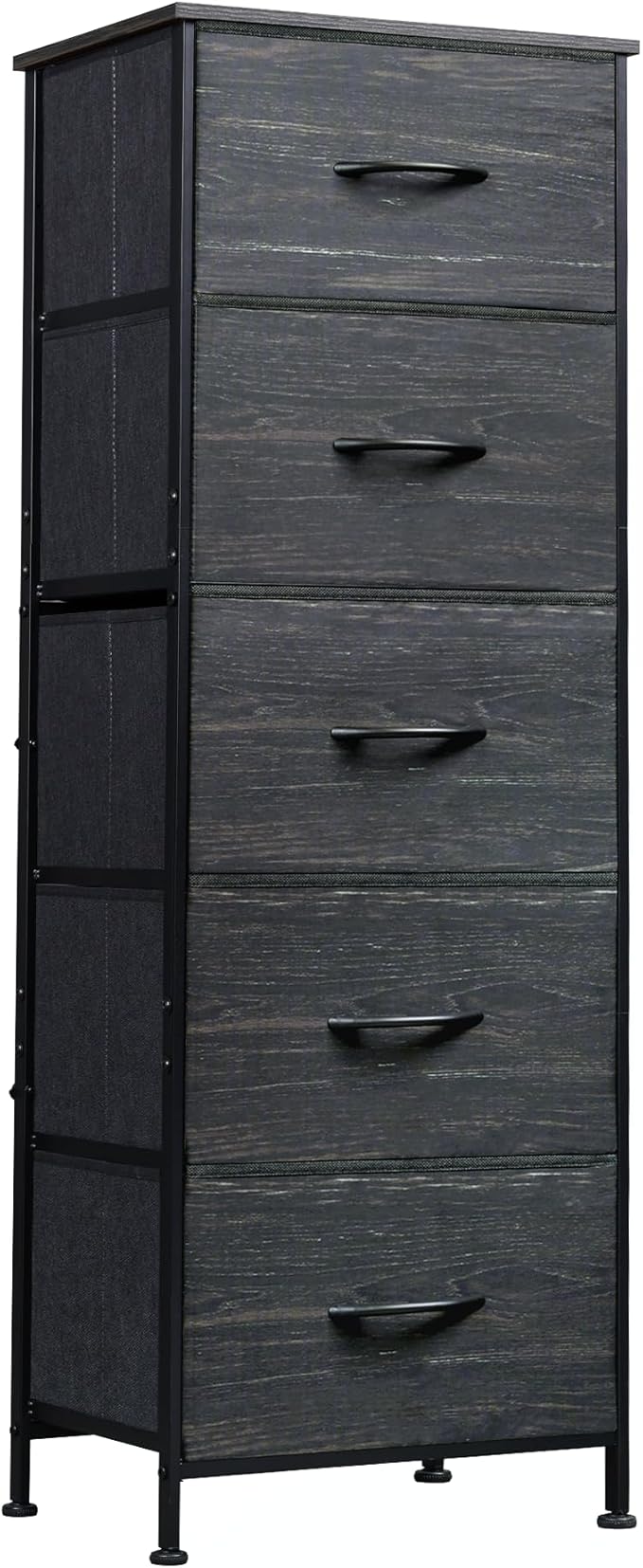 Fabric Dresser, 5-Drawer Tall Dresser for Bedroom, Storage Organizer with Fabric Bins