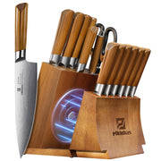 Kitchen Knife Sets With Block, Piklohas 15 Pieces Knife Sets