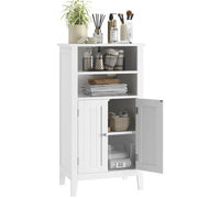 Wooden Floor Cabinet, Bathroom Storage Cabinet with 2 Doors and Adjustbale Shelf
