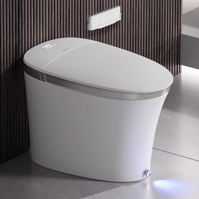 Smart Toilet with Powerful Flush, Auto Open/Close,Foam Shield