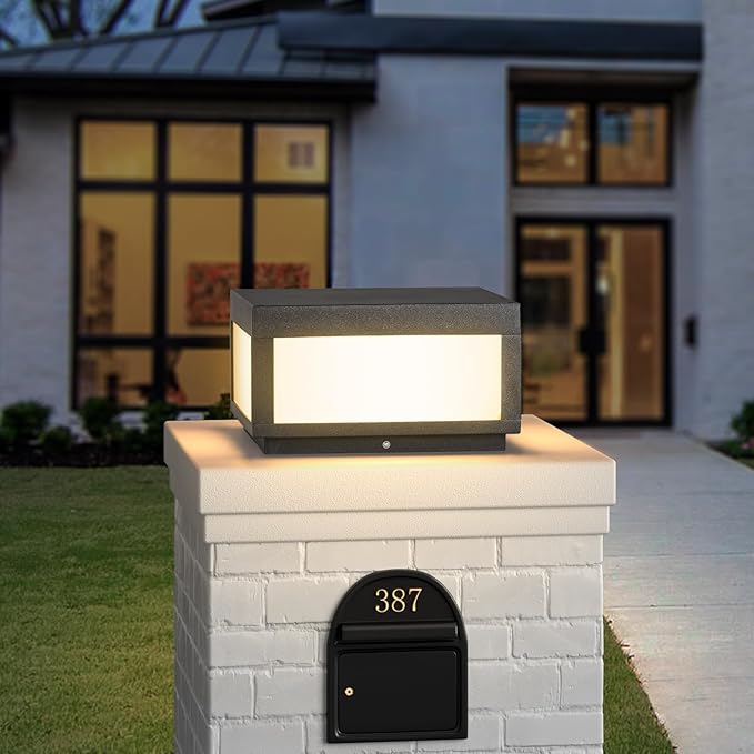 Outdoor Post Lights Hard Wired, 9.8" Pillar Lights Waterproof