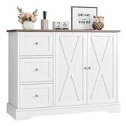 42" Farmhouse Buffet Cabinet with Storage, Coffee Bar Cabinet with 3 Drawers