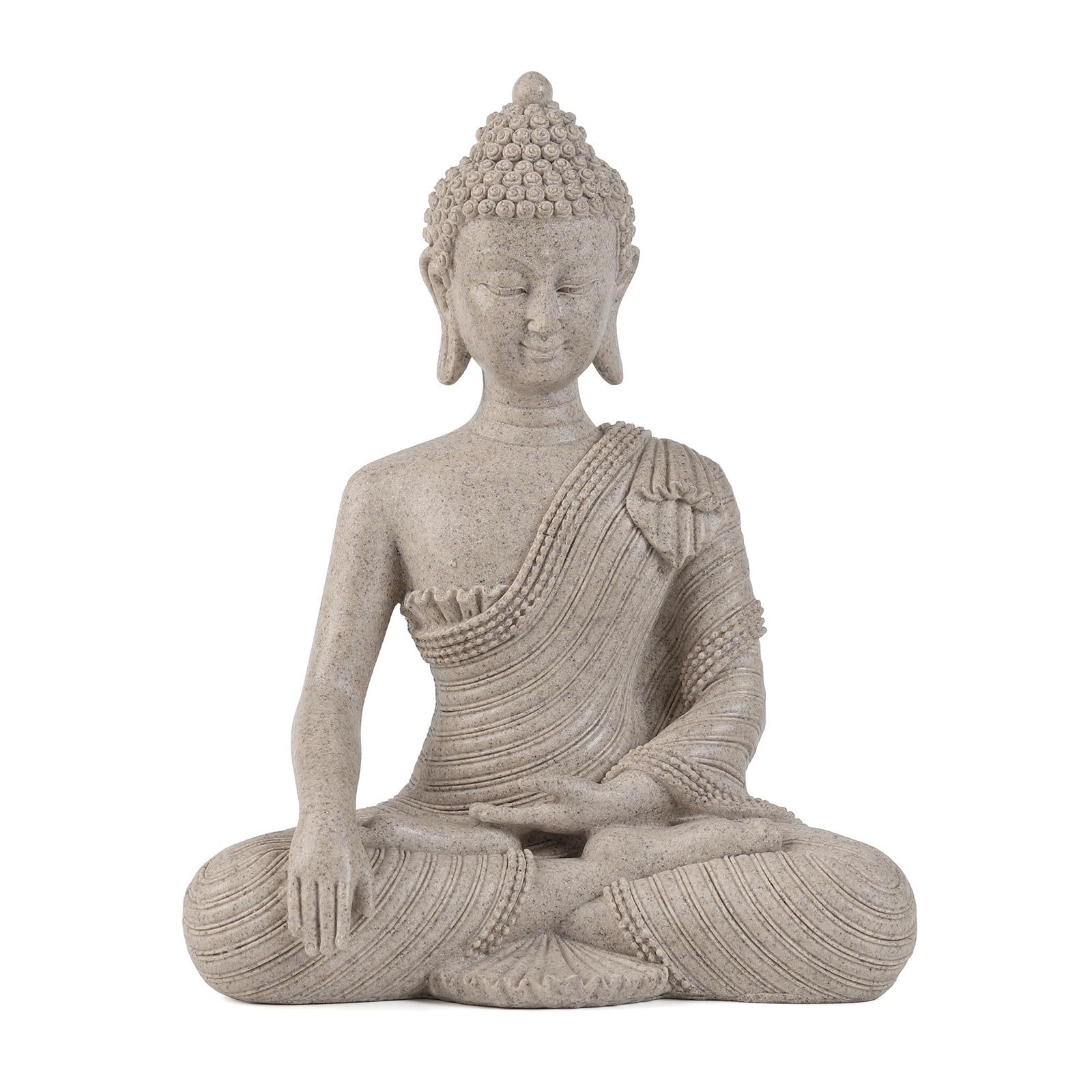 Buddha Statue for Home Decor Beige White-Buddha Statue Large