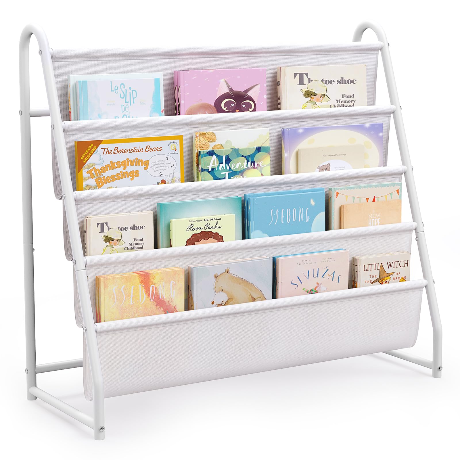 Kids Bookshelf for Kids Rooms, Metal Children Book Rack Montessori Bookshelf