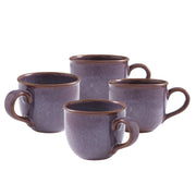 12oz Minerals Mug, Amethyst (Set of 4) - Stoneware Coffee Cup with Reactive Glaze