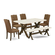 X726EL718-6 6 Piece Dining Set Contains a Rectangle Dining Room Table