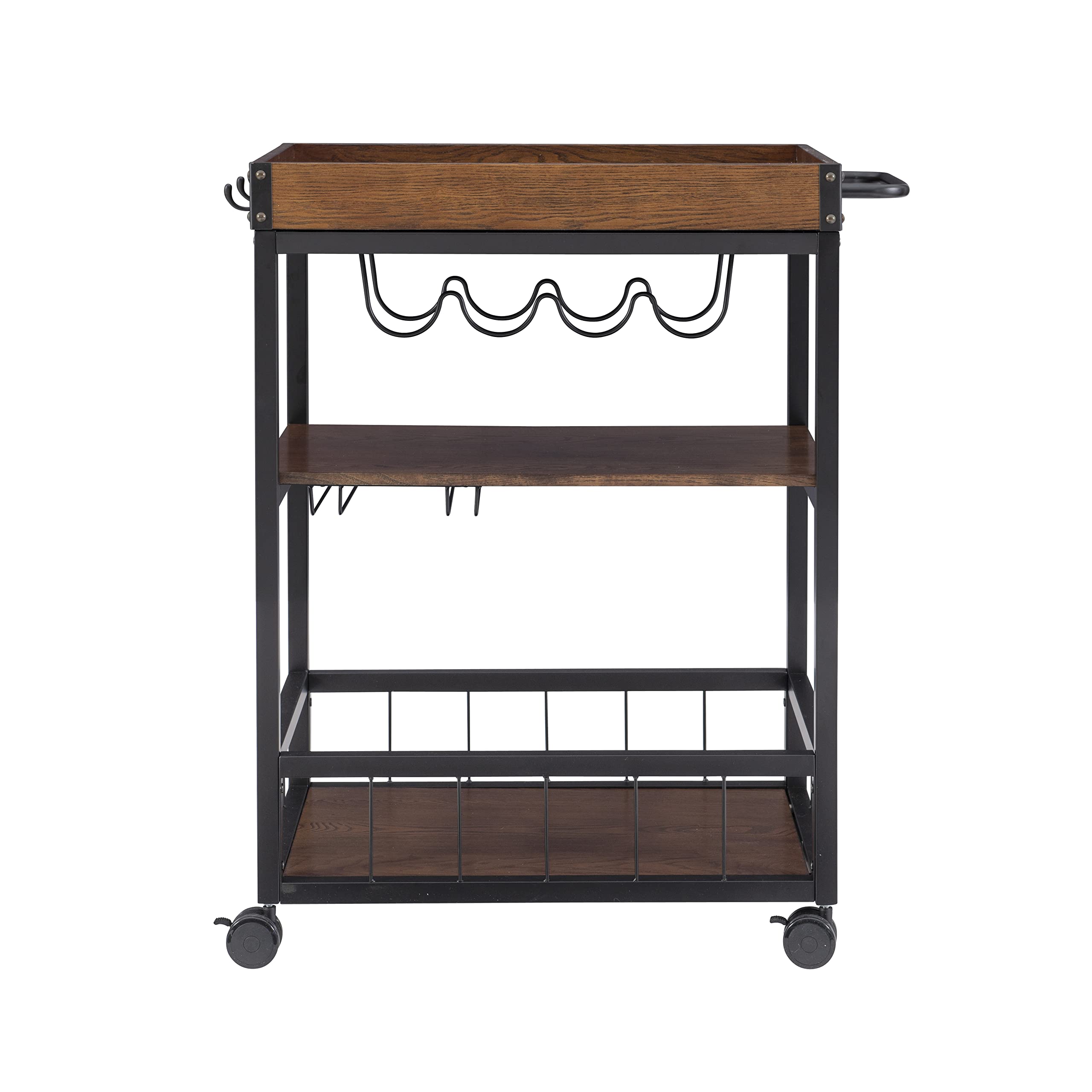 Austin Kitchen Cart, 30.5"W x 18.13"D x 36.25"H, Black
