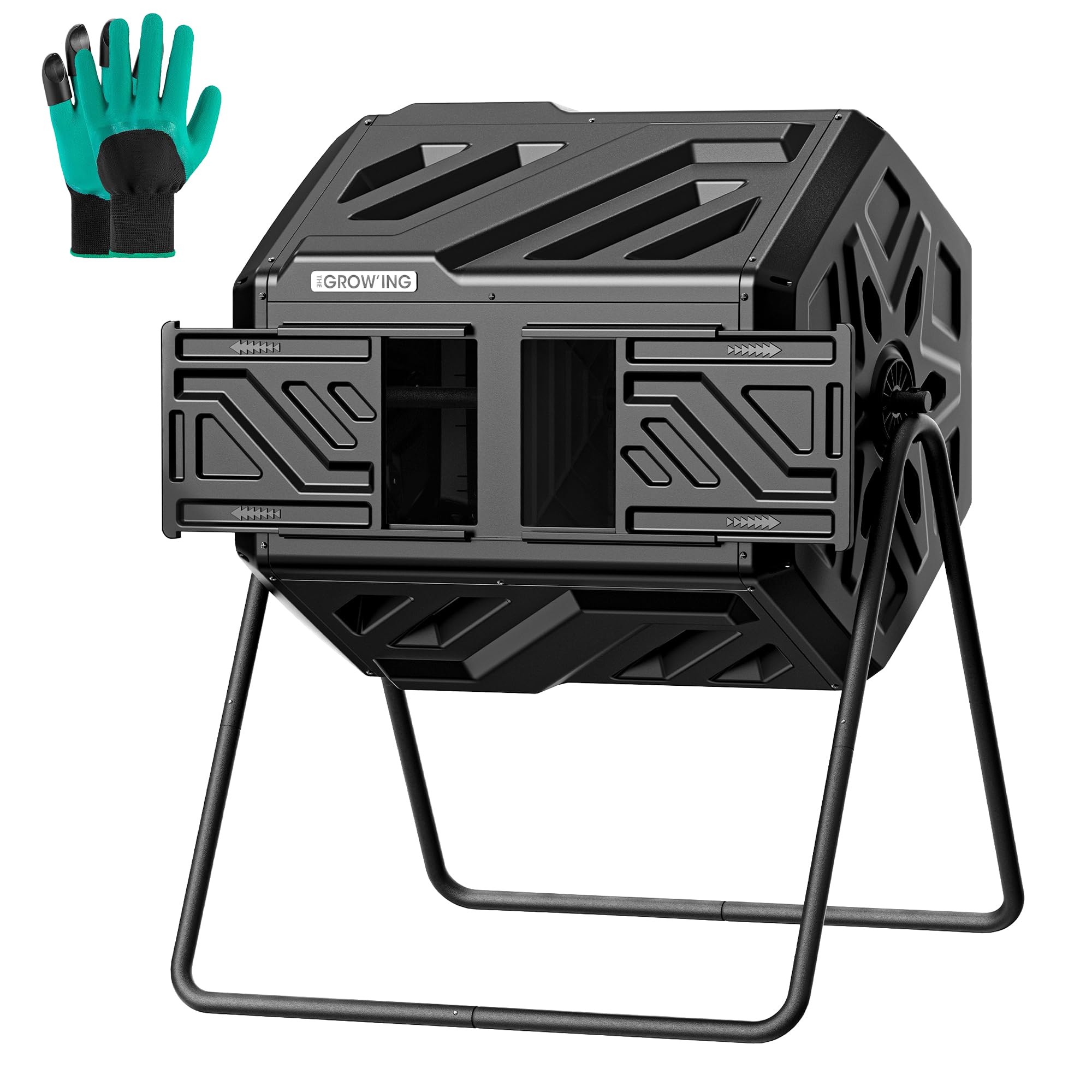 Updated 43 Gallon Compost Bin Outdoor, Fast Assemble Tumbling Composter