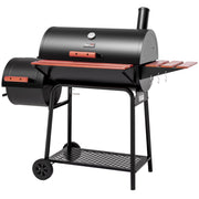 CC1830W 30-Inch Charcoal Grill with Offset Smoker and Wood-Painted Side Table