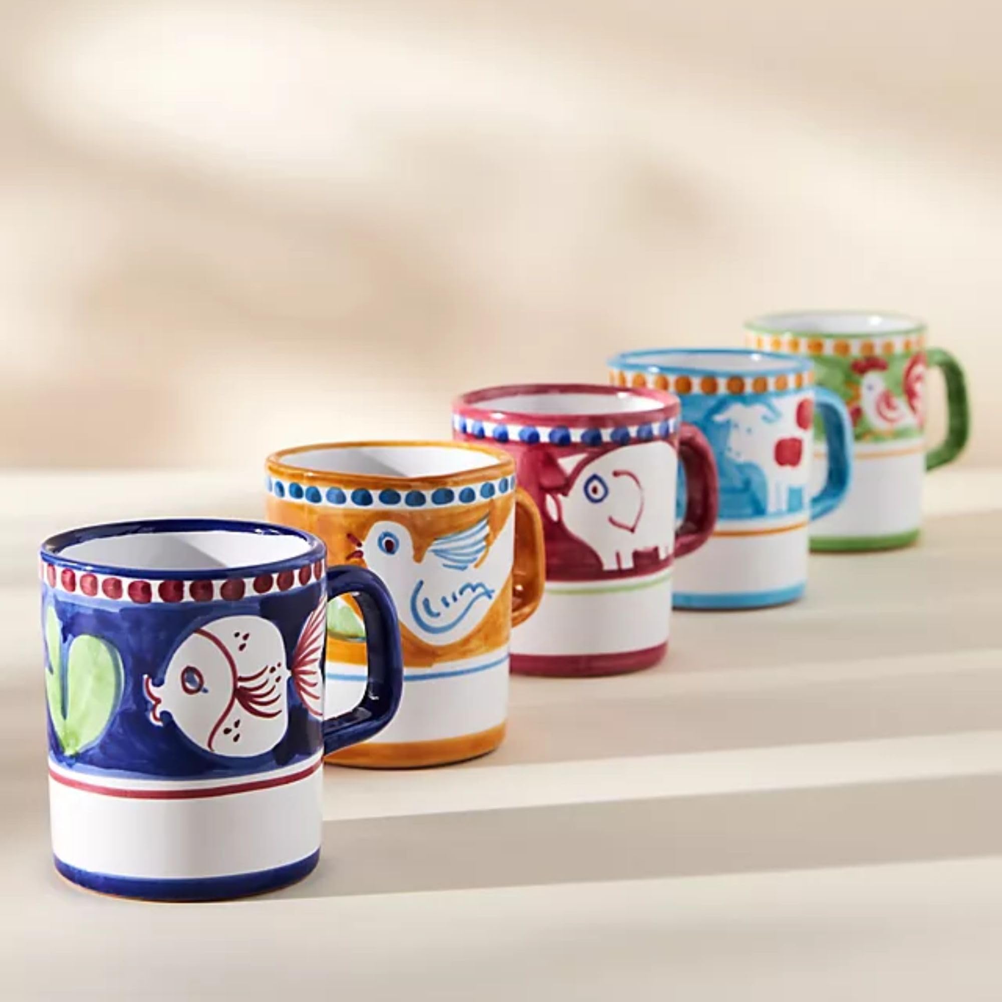 Campagna Gallina Mug 3.5" H, Green, 12 oz Terra Cotta Ceramic Cup