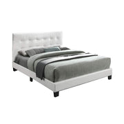 Twin Faux Leather Upholstered Bed, White