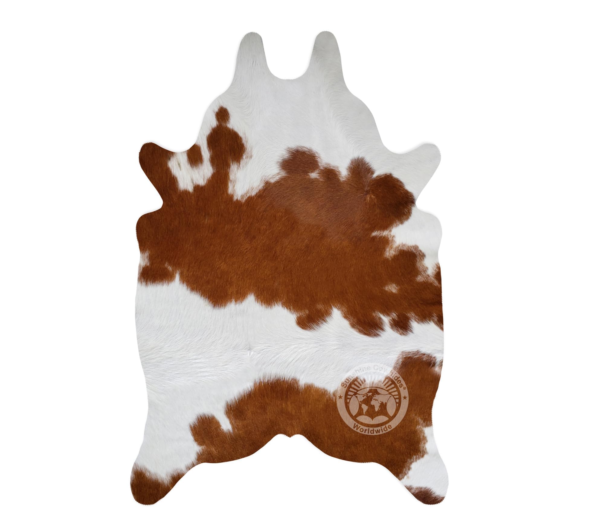 100% Genuine Mini Brown and White Small Hair Cowhide Rug - Modern Style Animal Skin