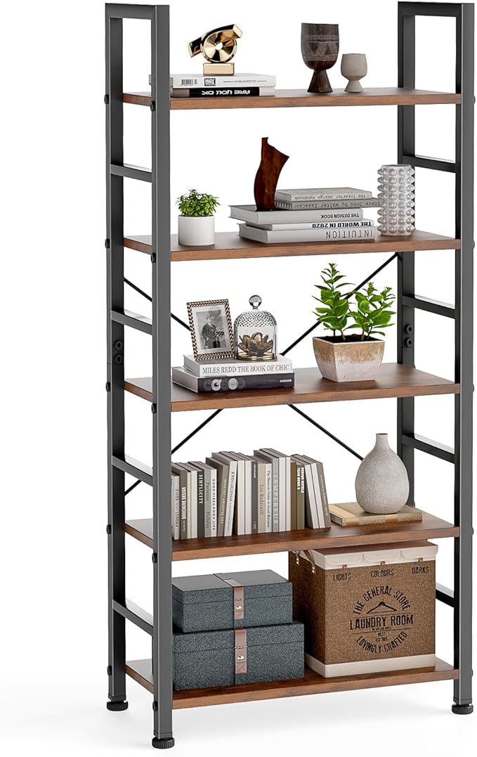 5 Tiers Bookshelf, Classical Modern Book Shelf