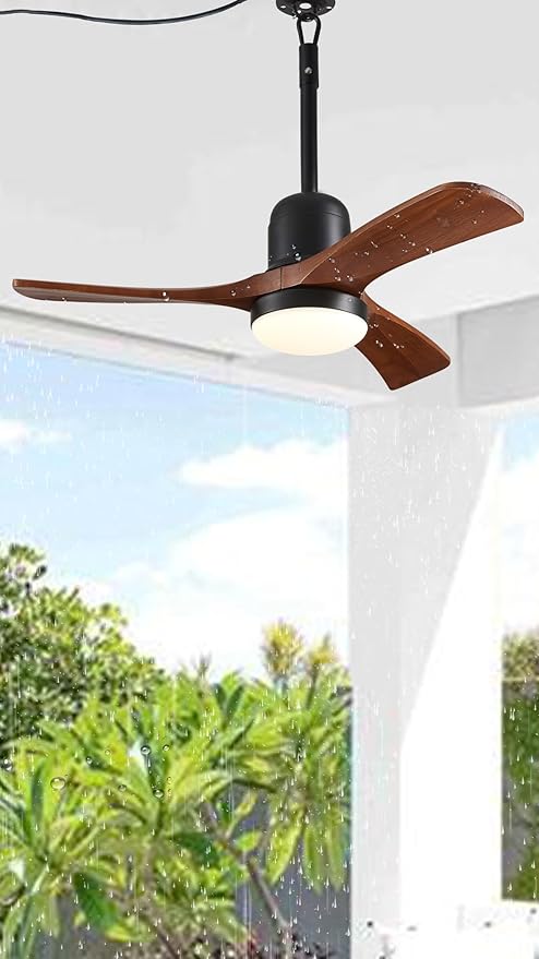 36"" Outdoor Gazebo Fan with Dimmable Light and Memory Remote