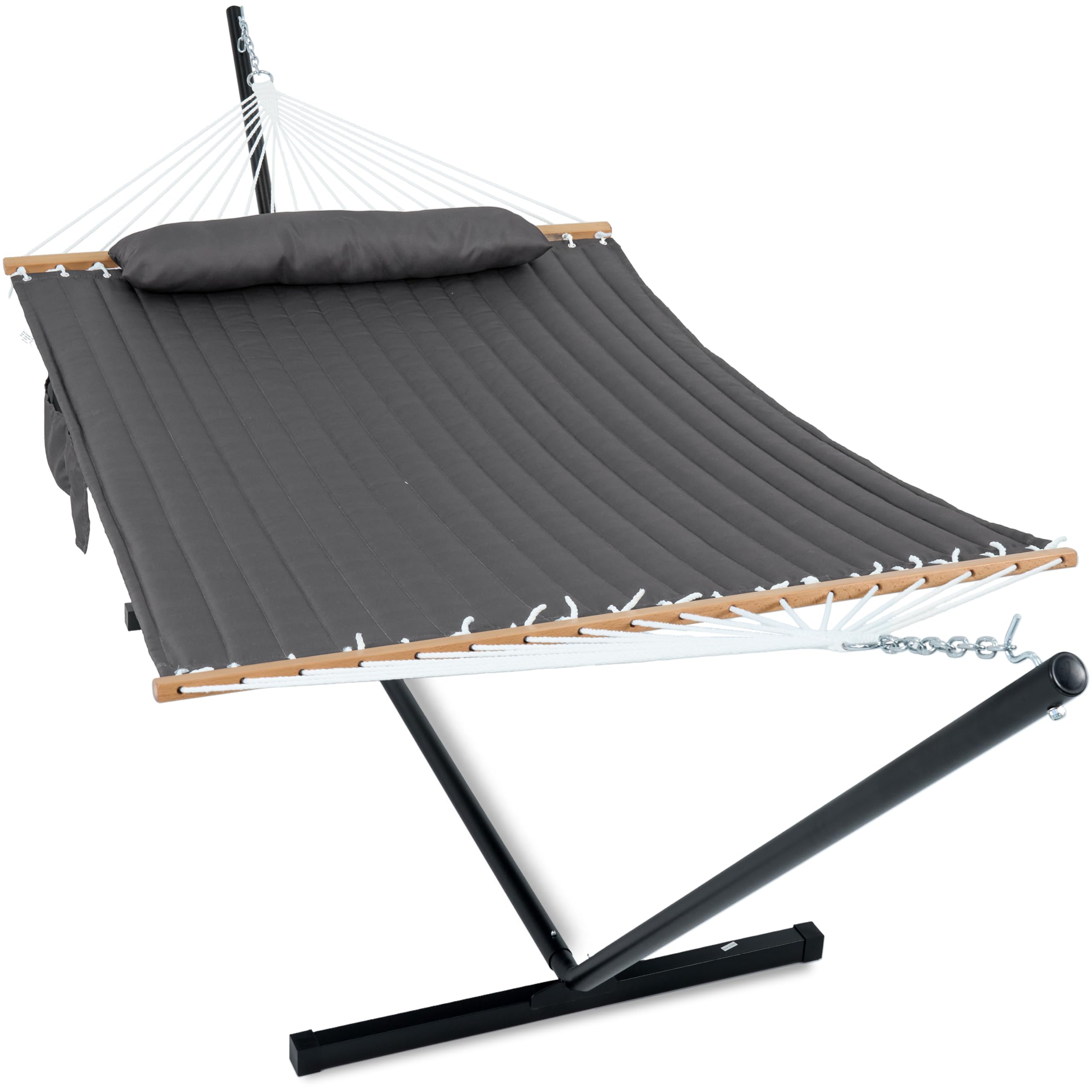2 Person Hammock with Stand for Outside, 12ft Heavy Duty Steel Stand