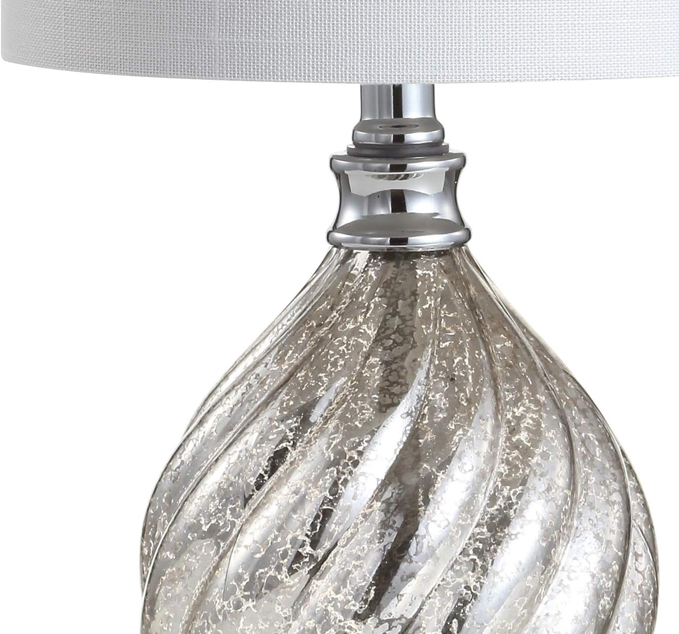 Lawrence 20.5" Glass/Metal LED Table Lamp Transitional Glam Bedside Desk