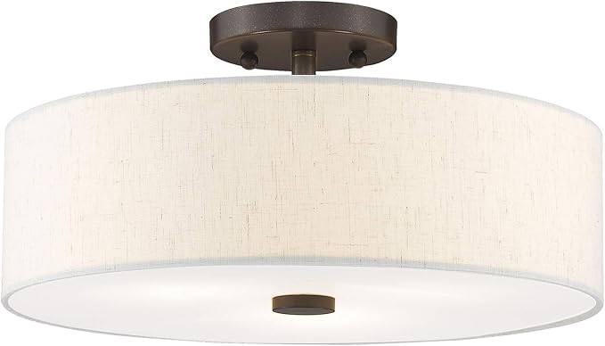 Livex Lighting 52135-91 Meridian 3 Light Brushed Nickel Ceiling Mount