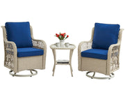 3 Piece Outdoor Patio Set, Wicker Rocking Bistro Set