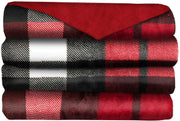 Velveteen Electric Heated Warming Throw Blanket Christmas Plaid Washable