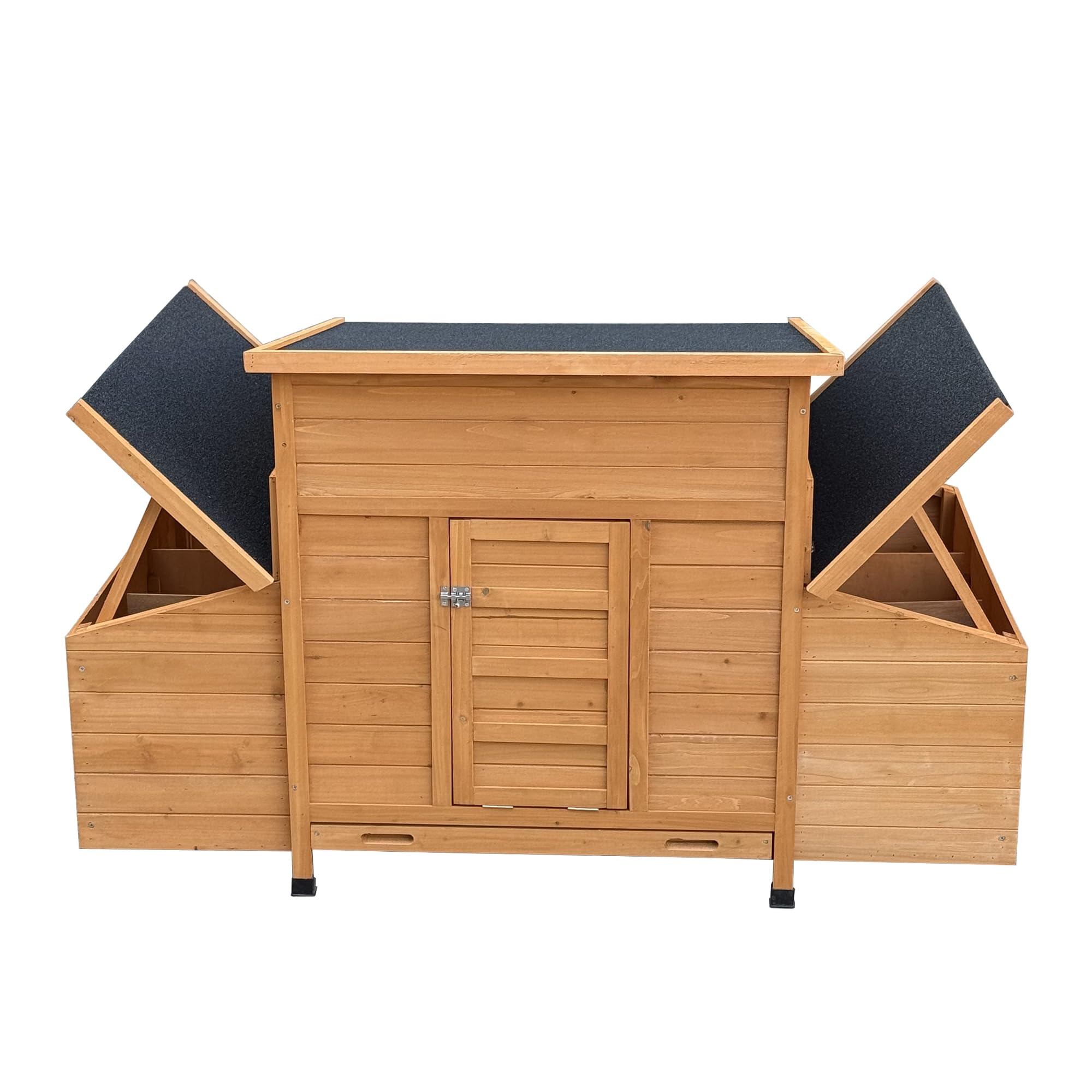 Chicken Coop, 55" Large Wooden Chicken Hutch with 6 Nesting Boxes