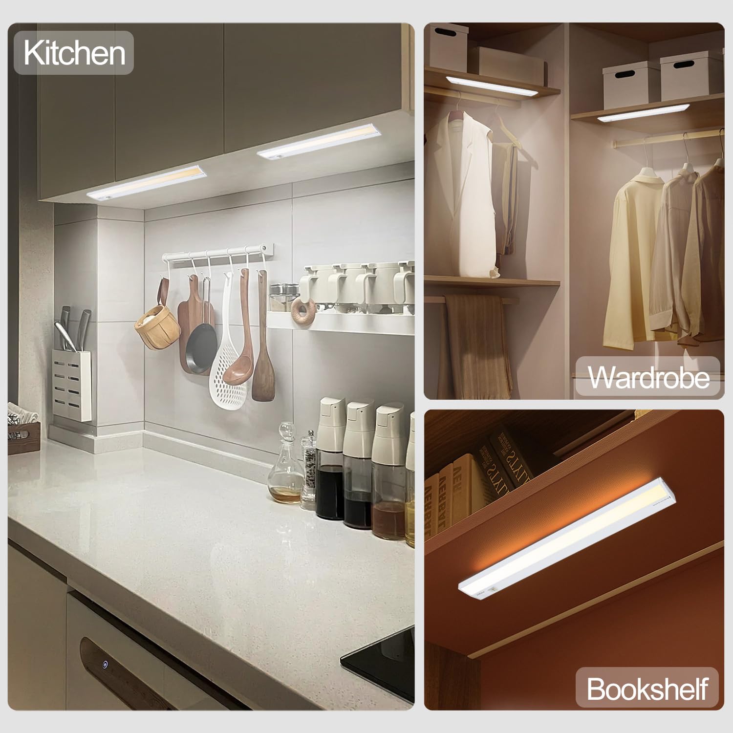 2Packs of Under Cabinet Lighting Hardwired, 24in 18W 1237LM Dimmable Led Light