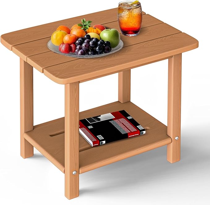 Adirondack Square Side Table - 18.4" Large Panel HDPE Outdoor End Table