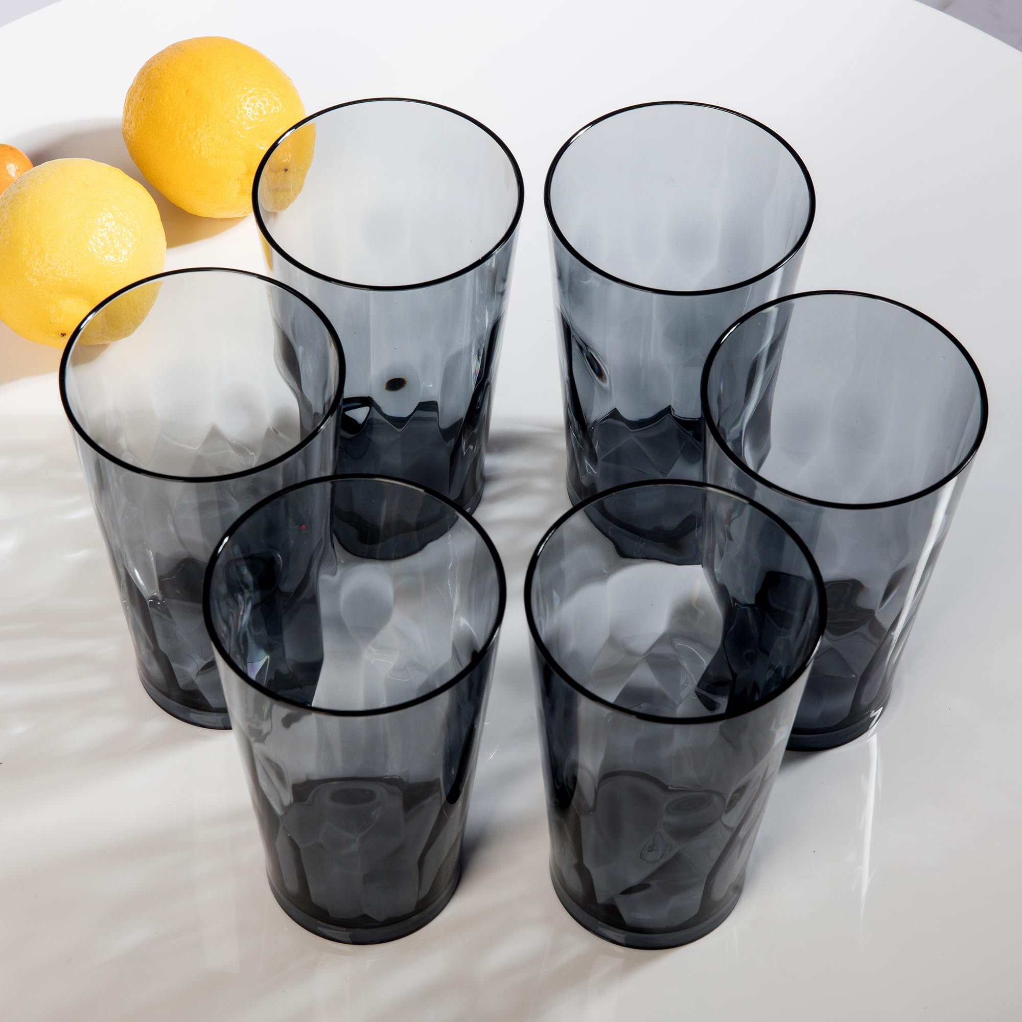 Plastic Drinking Glasses, Set of 6, Shatterproof Drinking Cups, Plastic glass cup