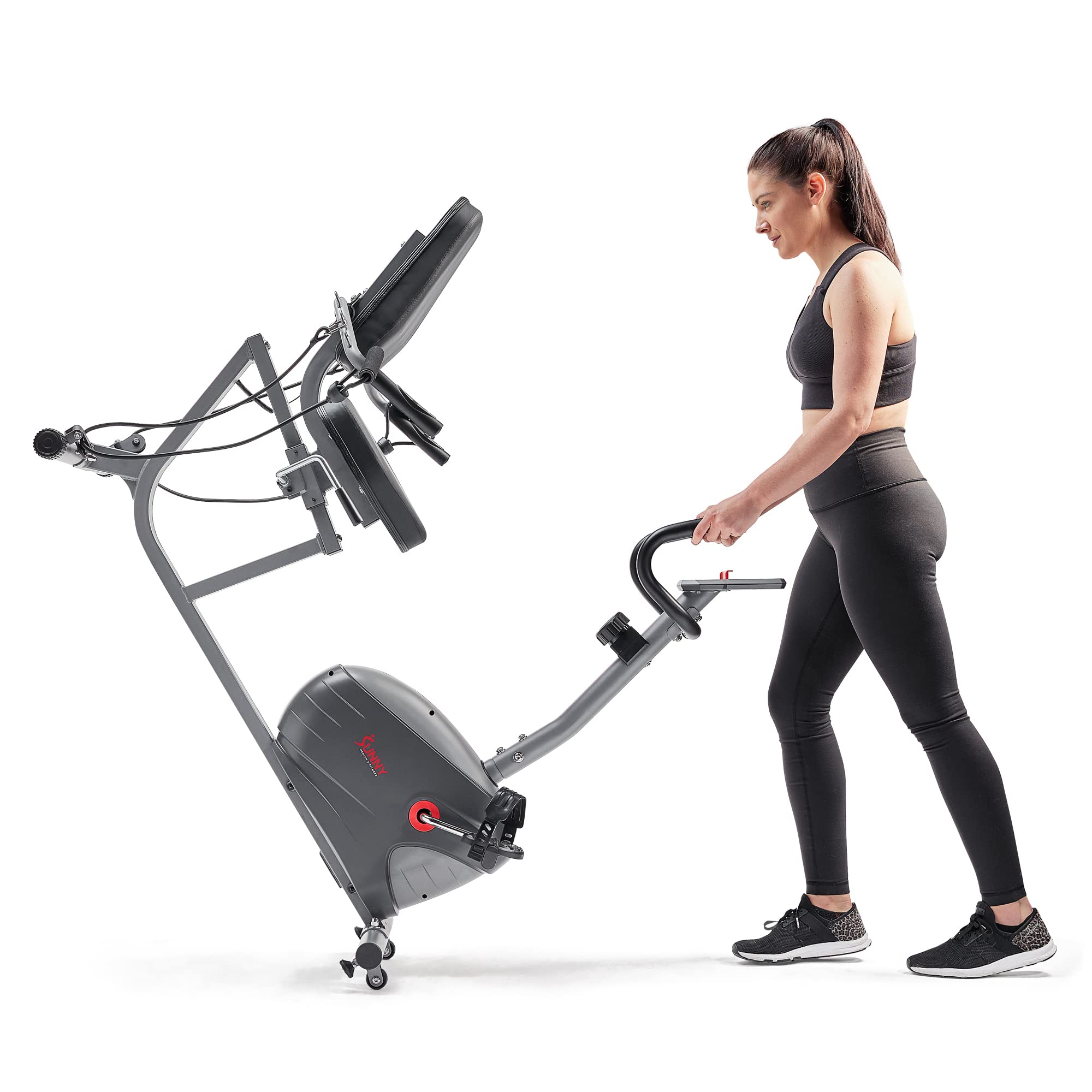 Fitness Smart Magnetic Recumbent Exercise Bike Trainer w/Arm Exerciser