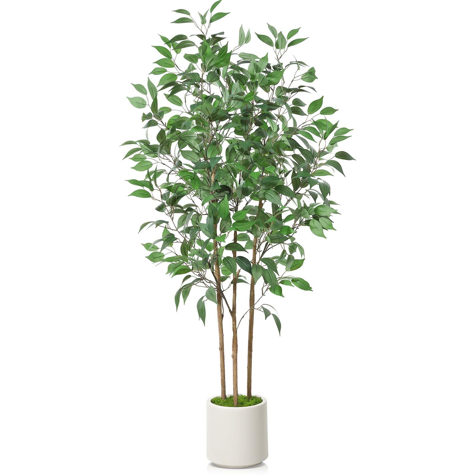 Ficus Artificial Tree 5ft Tall Fake Ficus Tree for Home Decor Indoor Faux Silk Ficus Plant Fake