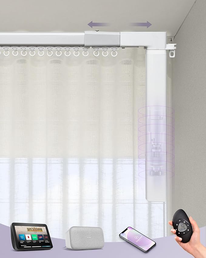 Motorized Curtains Electric Curtains collection (Rechargeable Smart Motor, 70"-118")