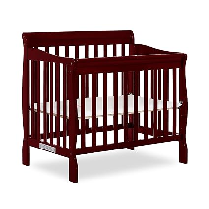 Aden 4-in-1 Convertible Mini Crib In Grey, Greenguard Gold Certified, Non-Toxic Finishess