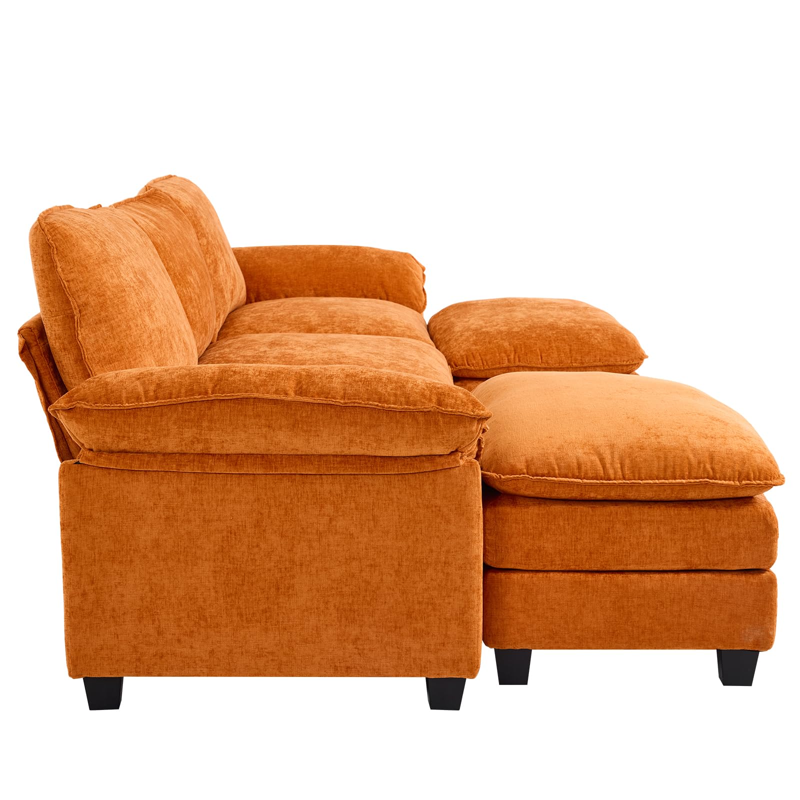 Sectional Sofa Modular Deep Seat Sofa Couch with Ottoman for Living Room