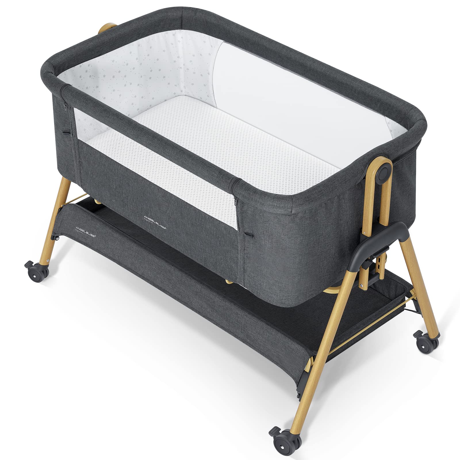 Baby Bassinet, Bedside Sleeper, Easy Folding Bedside Crib with Breathable