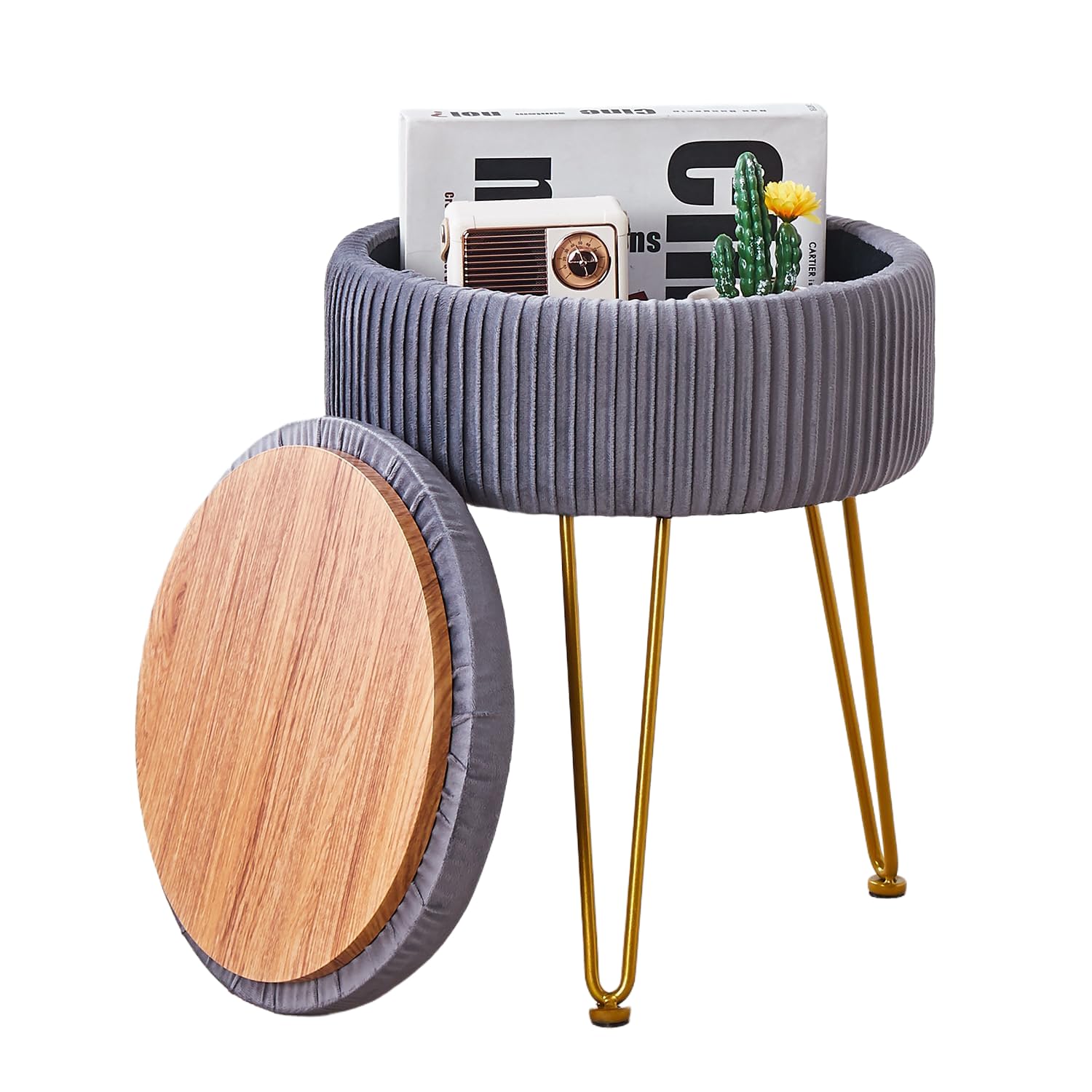 Velvet Foot Rest Stool or Ottomans and Poufs