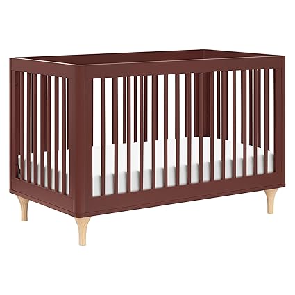 3-in-1 Convertible Crib with Toddler Bed Conversion Kit in White and Natural