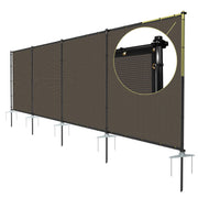 6'x24' Outdoor Privacy Fence FreeStanding Mesh Screen with Iron Poles Staked