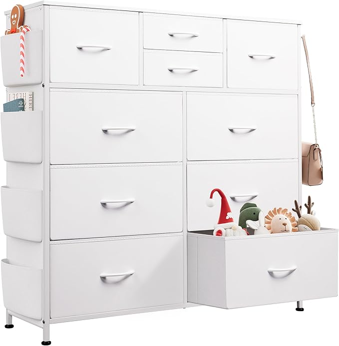 Dresser for Bedroom with 10 Drawers, Fabric Dresser Chest of Drawers