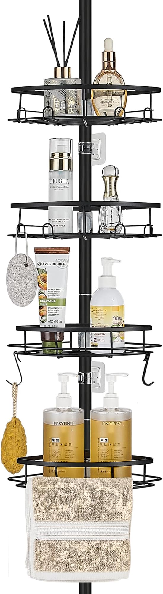 Corner Shower Caddy Tension Pole, Tension Rod Organizer
