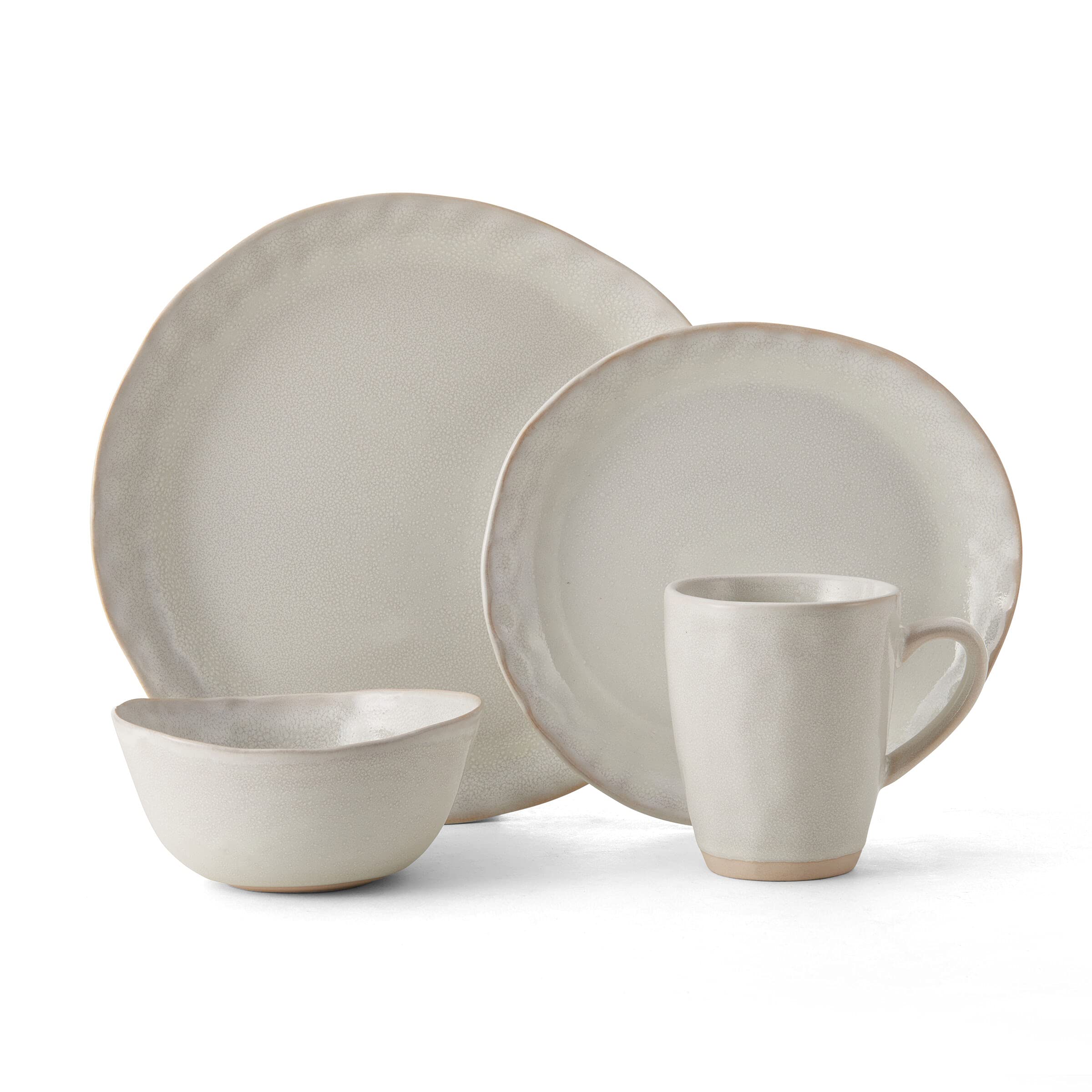 Cora 16 Piece Dinnerware Set, Service For 4, Cream