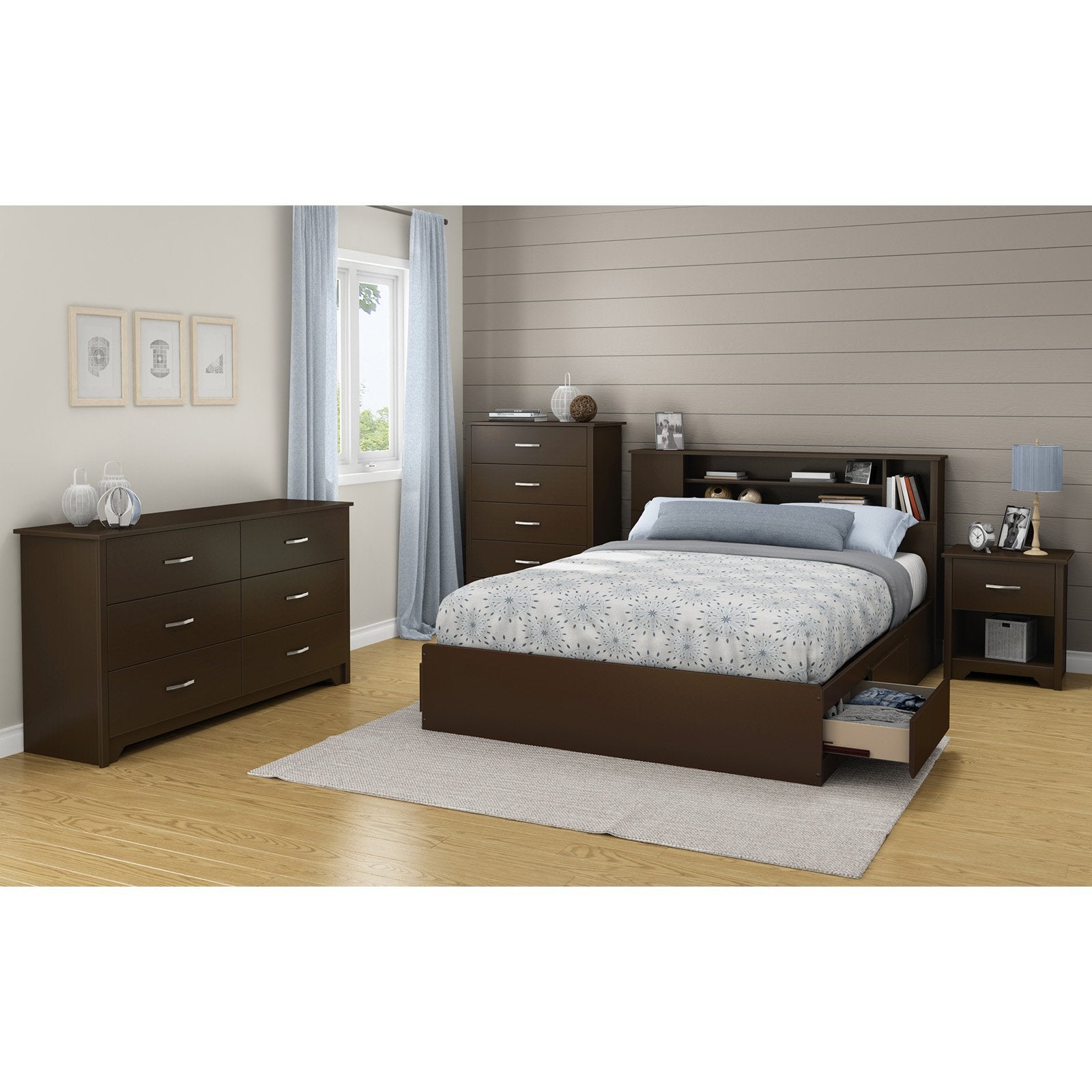 Fusion 6-Drawer Double Dresser Pure Black