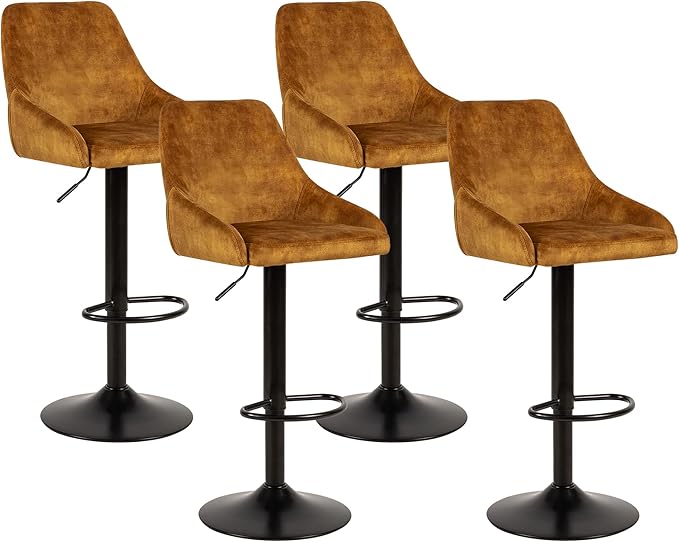 Home Furniture Series Bar Height Adjustable and Swivel Metal Stool with Cinnamon
