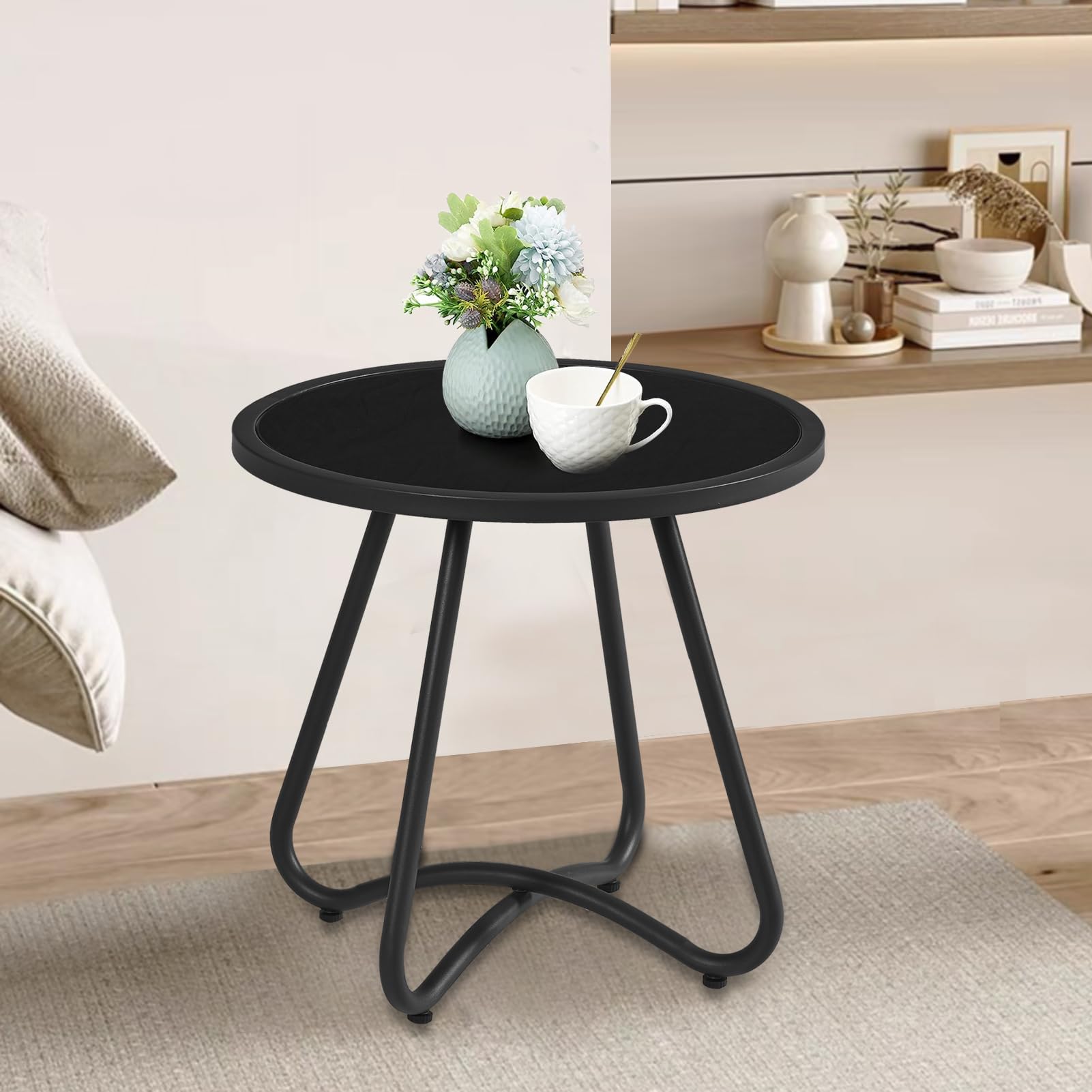 Outdoor Side Tables, Resistant Steel Patio Side Table, Small Round End Table
