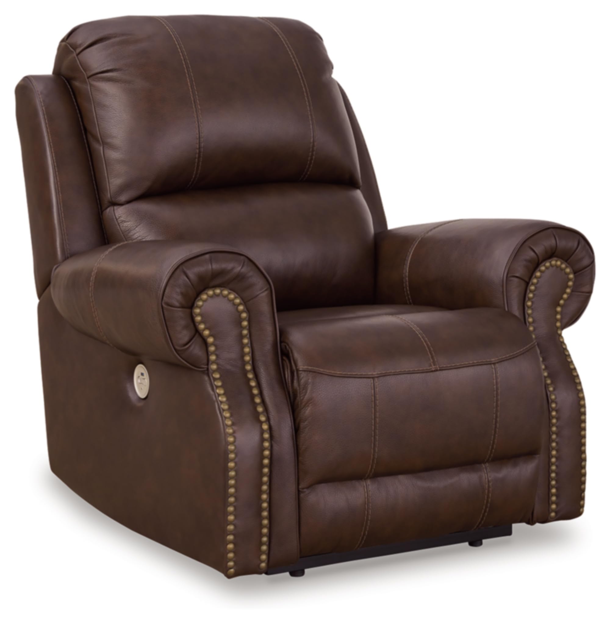 Freyeburg Classic Leather Match Upholstered Power Recliner,living room