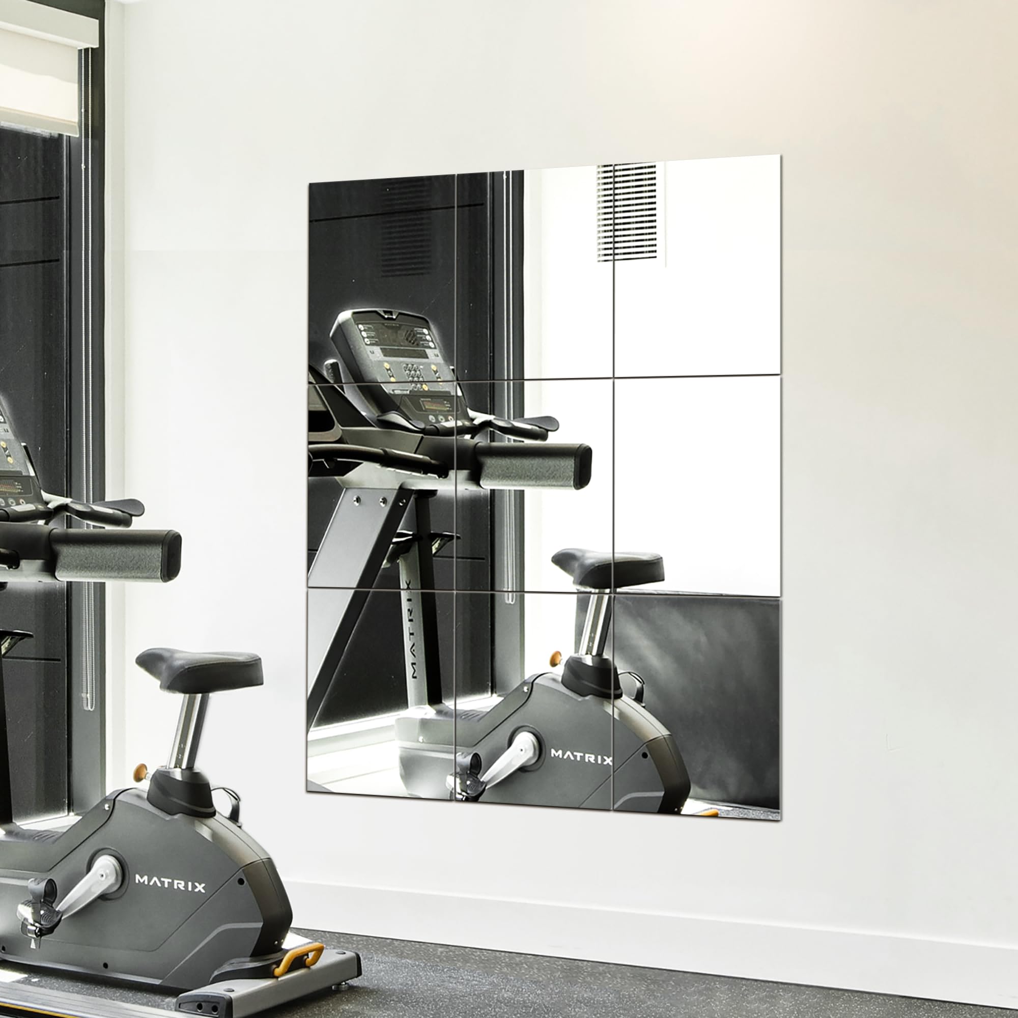 Delma Wall Mirror,Full Length Mirror Tiles for Wall Decor, Modern Full Body Mirror for Home, Office, and Gym（Glass, 16''x12''x 9PCS）