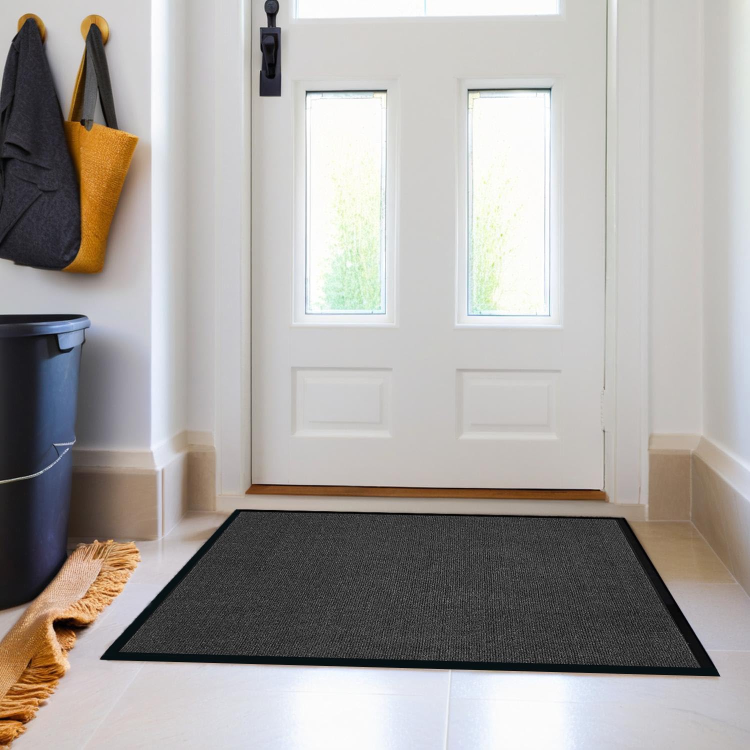 Front Door Mat, 4' x 6' Extra Large Commercial Industrial Rug Heavy Duty Outdoor